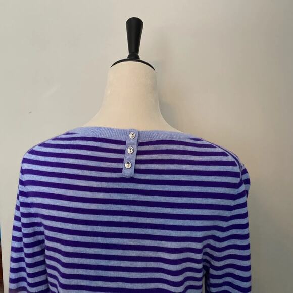 Talbot Blue and Purple Lambswool Sweater Striped Women’s Medium, Business Casual - Picture 5 of 8